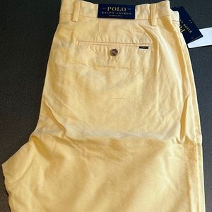 Mens Ralph Lauren Polo Yellow Shorts 9” size 35 NWT